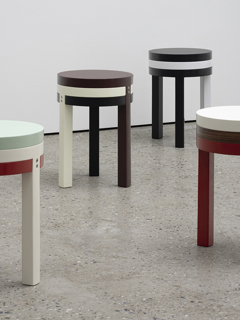 3PLY assemble stool by jaeyoung kim stacks three tiers of colors and materials