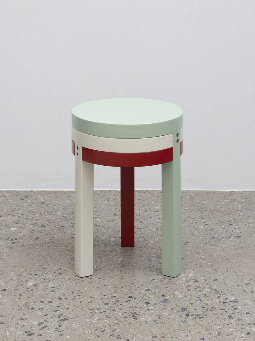 3PLY assemble stool by jaeyoung kim stacks three tiers of colors and materials