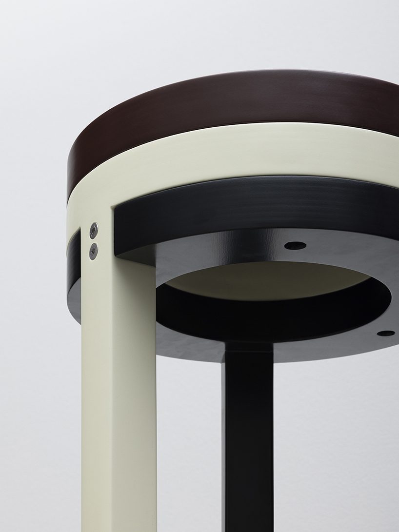 3PLY assemble stool by jaeyoung kim stacks three tiers of colors and materials