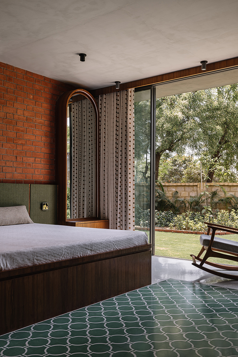 interplay of brick and concrete gives shape to three vaults in ahmedabad residence