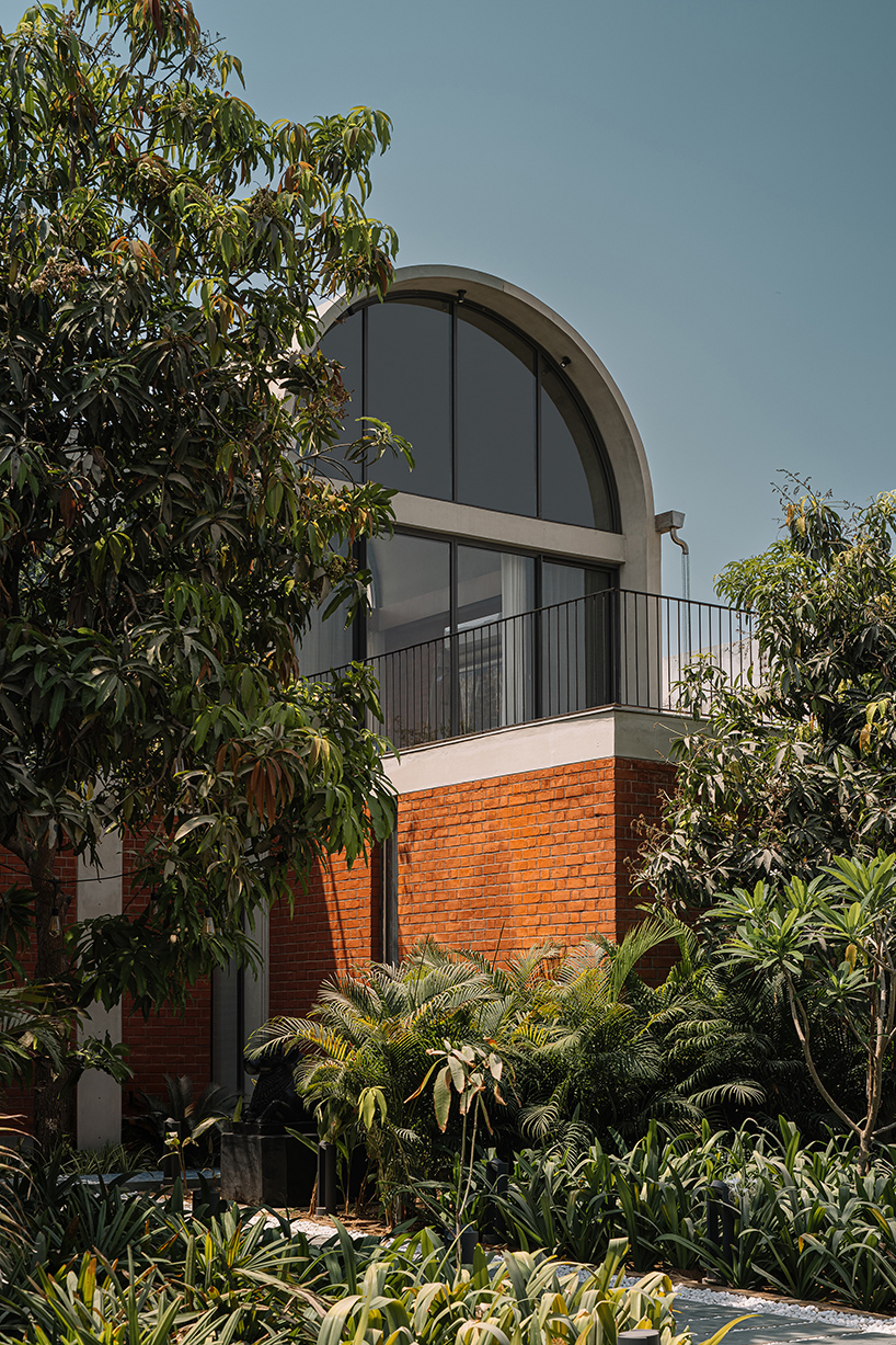 interplay of brick and concrete gives shape to three vaults in ahmedabad residence