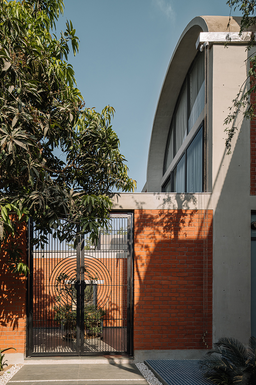 interplay of brick and concrete gives shape to three vaults in ahmedabad residence