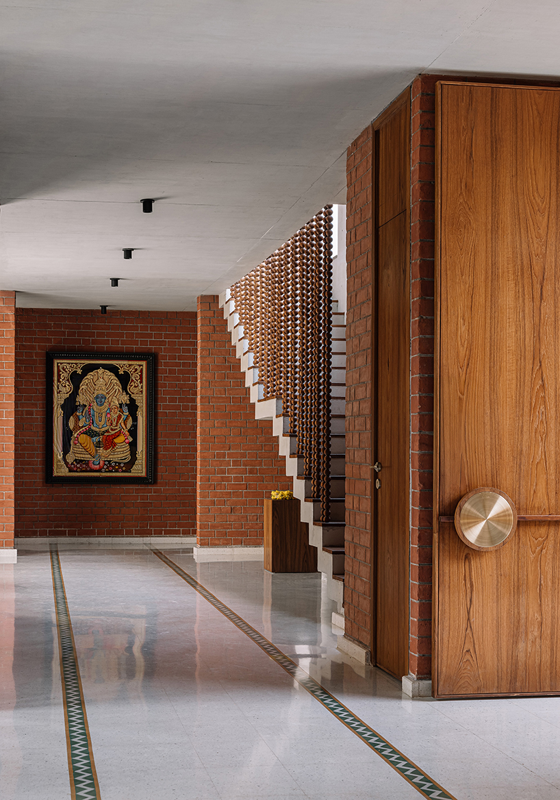 interplay of brick and concrete gives shape to three vaults in ahmedabad residence