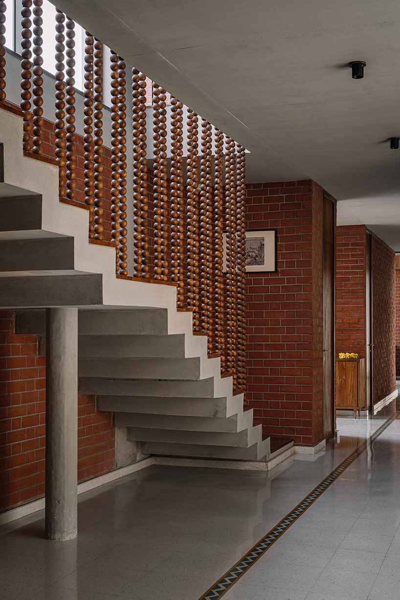 interplay of brick and concrete gives shape to three vaults in ahmedabad residence