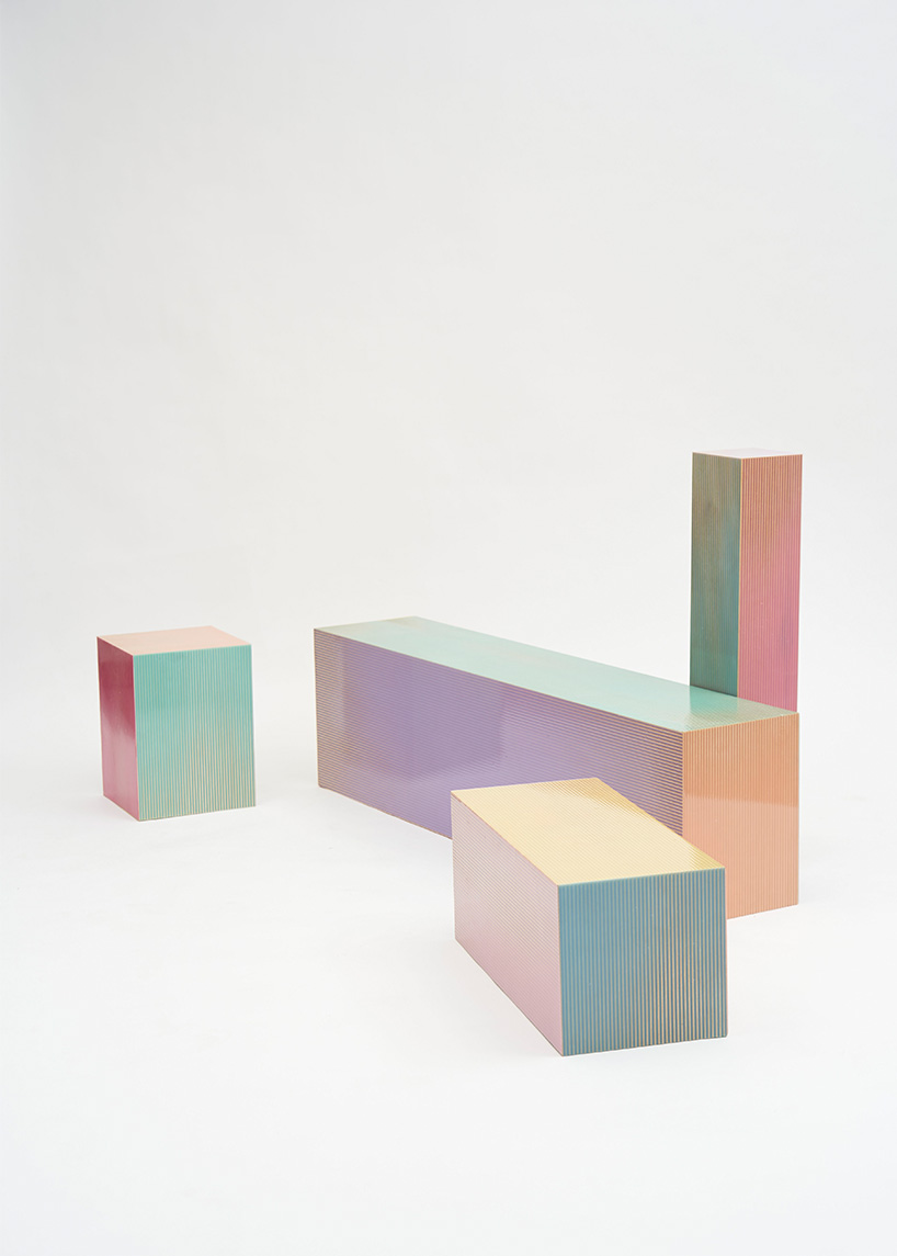 yoonmo koo transports monochrome, tactile arts of dansaekhwa into furniture realm