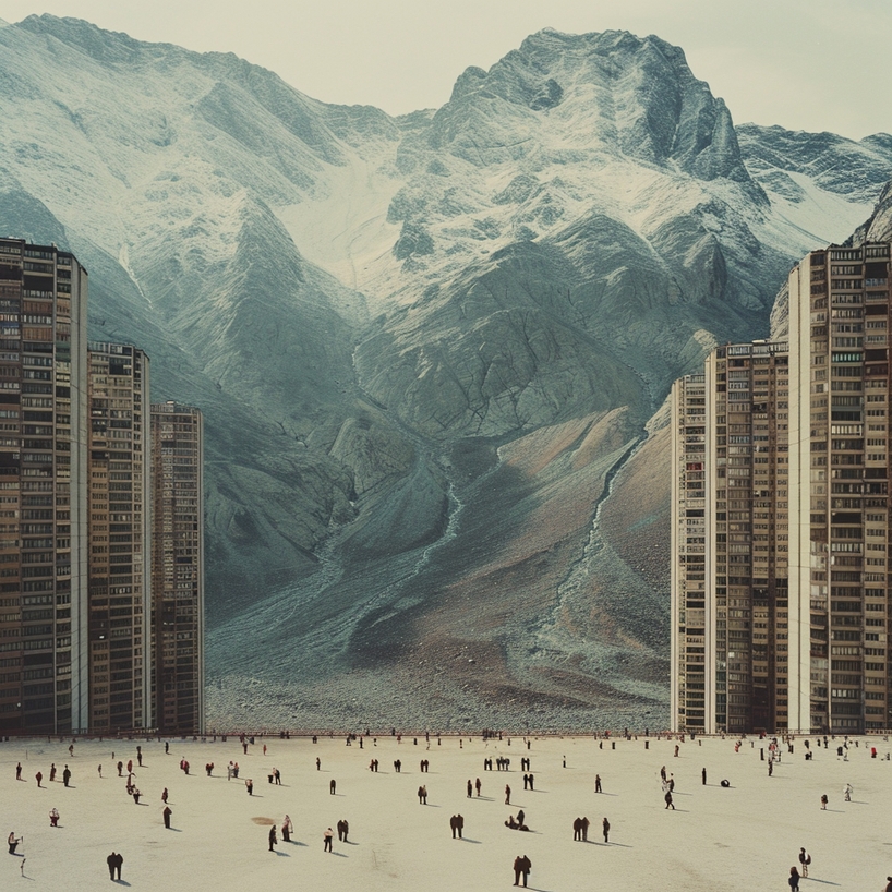 triad 6AI-DA's AI photo series intertwines surreal urban and natural landscapes  