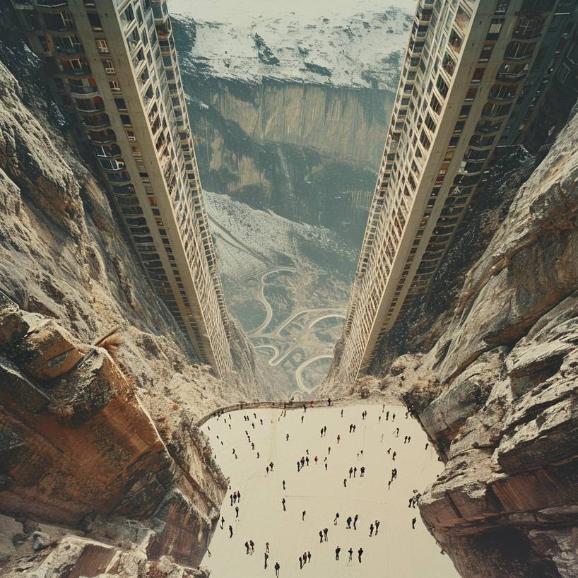 AI-DA's AI photo series intertwines surreal urban and natural landscapes  