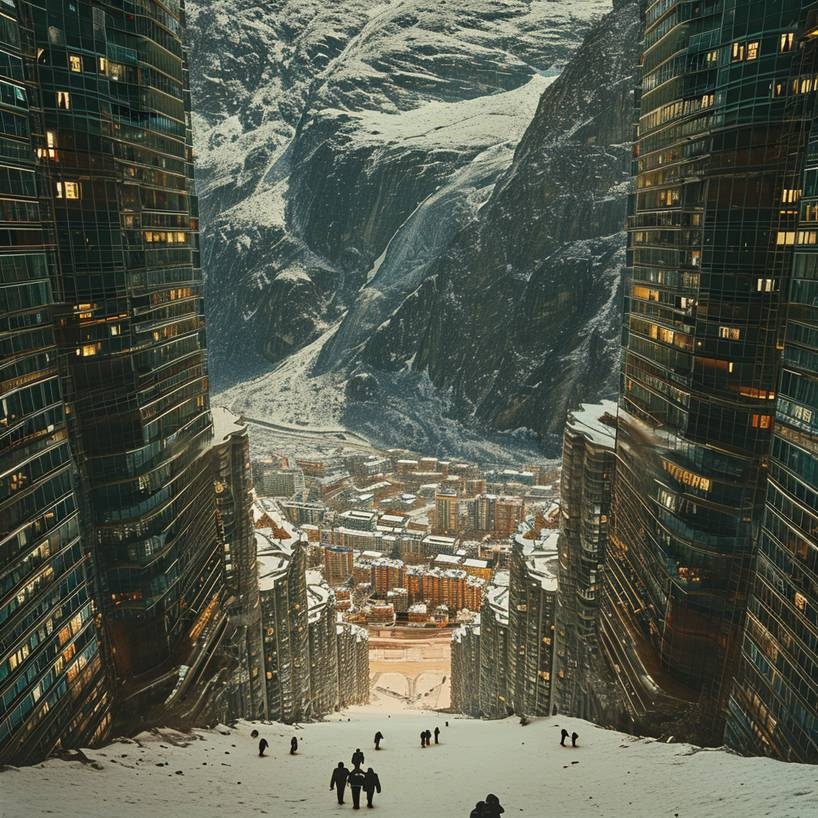 AI-DA's AI photo series intertwines surreal urban and natural landscapes  