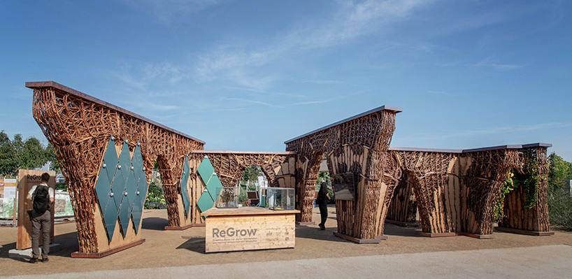 regrow willow poses hybrid earth construction system strengthened with digital fabrication