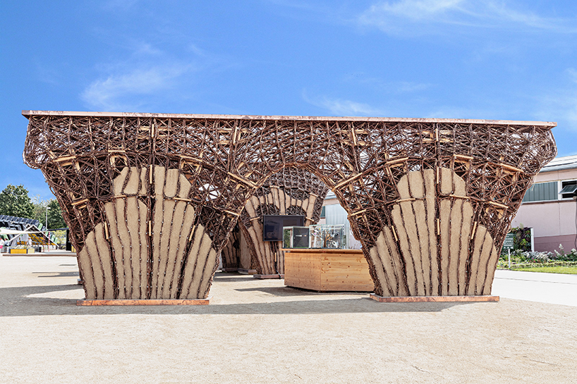 regrow willow poses hybrid earth construction system strengthened with digital fabrication