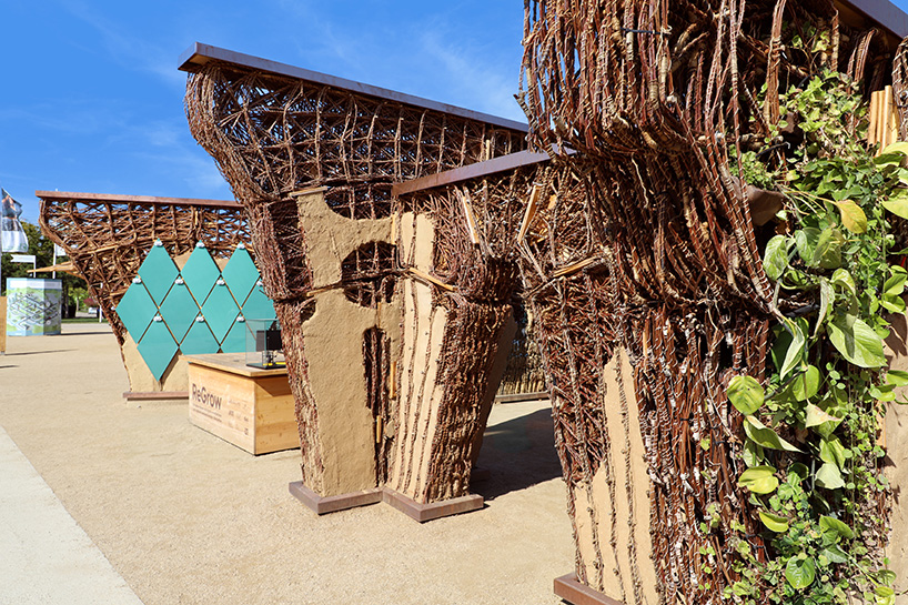 regrow willow poses hybrid earth construction system strengthened with digital fabrication