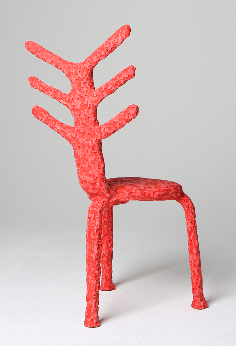 junmyung song fashions discarded sawdust into whimsical pulverized chairs