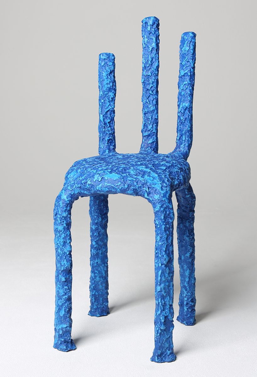junmyung song fashions discarded sawdust into whimsical pulverized chairs