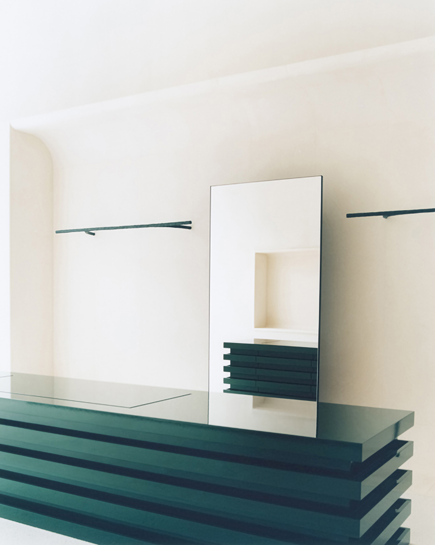 jil sander hamburg store's sculptural display elements shape hybrid boutique interiors