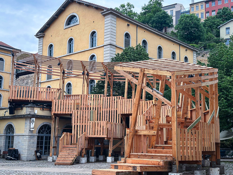 uv lab reimagines arcadia as a layered timber gathering installation in lyon - 5