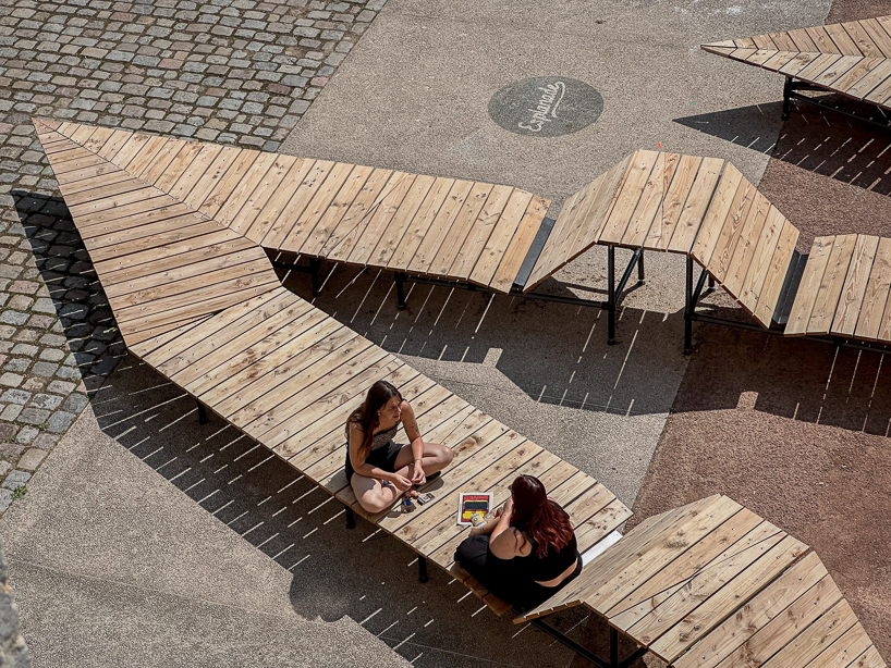 uv lab reimagines arcadia as a layered timber gathering installation in lyon - 8
