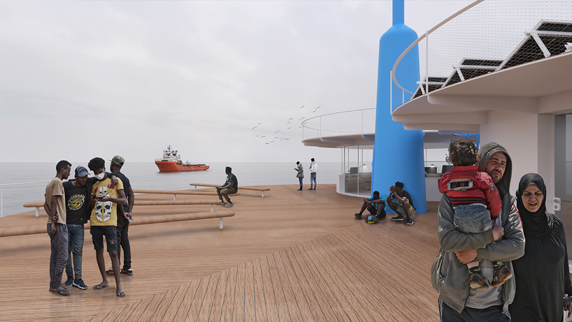 studio nab proposes network of rescue platforms for mediterranean sea migration route