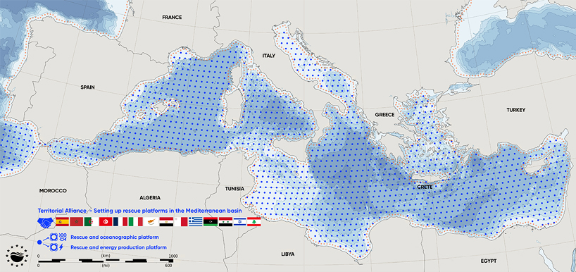 studio nab proposes network of rescue platforms for mediterranean sea migration route