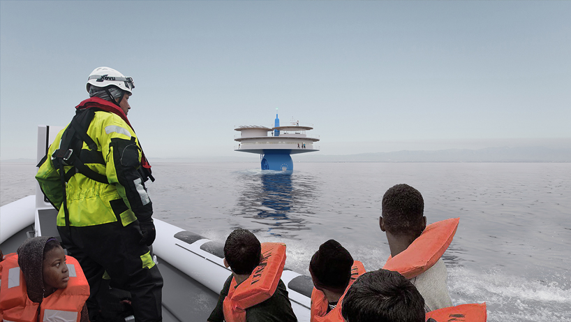 studio nab mengusulkan jaringan platform penyelamatan untuk rute migrasi Laut Mediterania