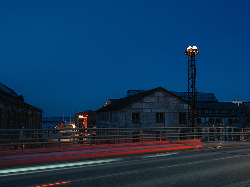 5-year-old’s sketch turns light mast into luminous bird's nest installation in estonia