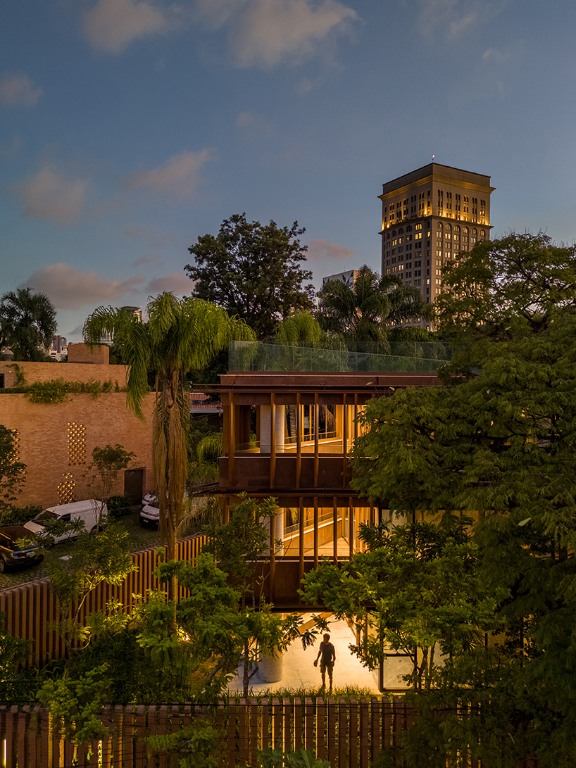 corten steel brise-soleils shield low-rise office building by perkins&will in são paulo
