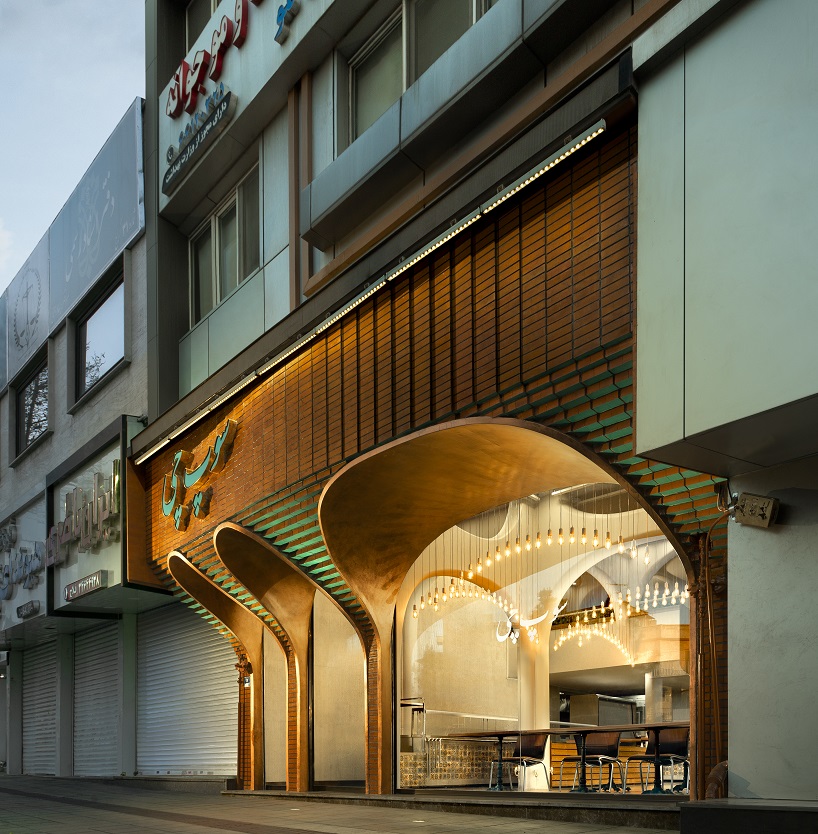 traditional Iranian arch pattern decorates the renovated Soup Chi Restaurant in Tehran