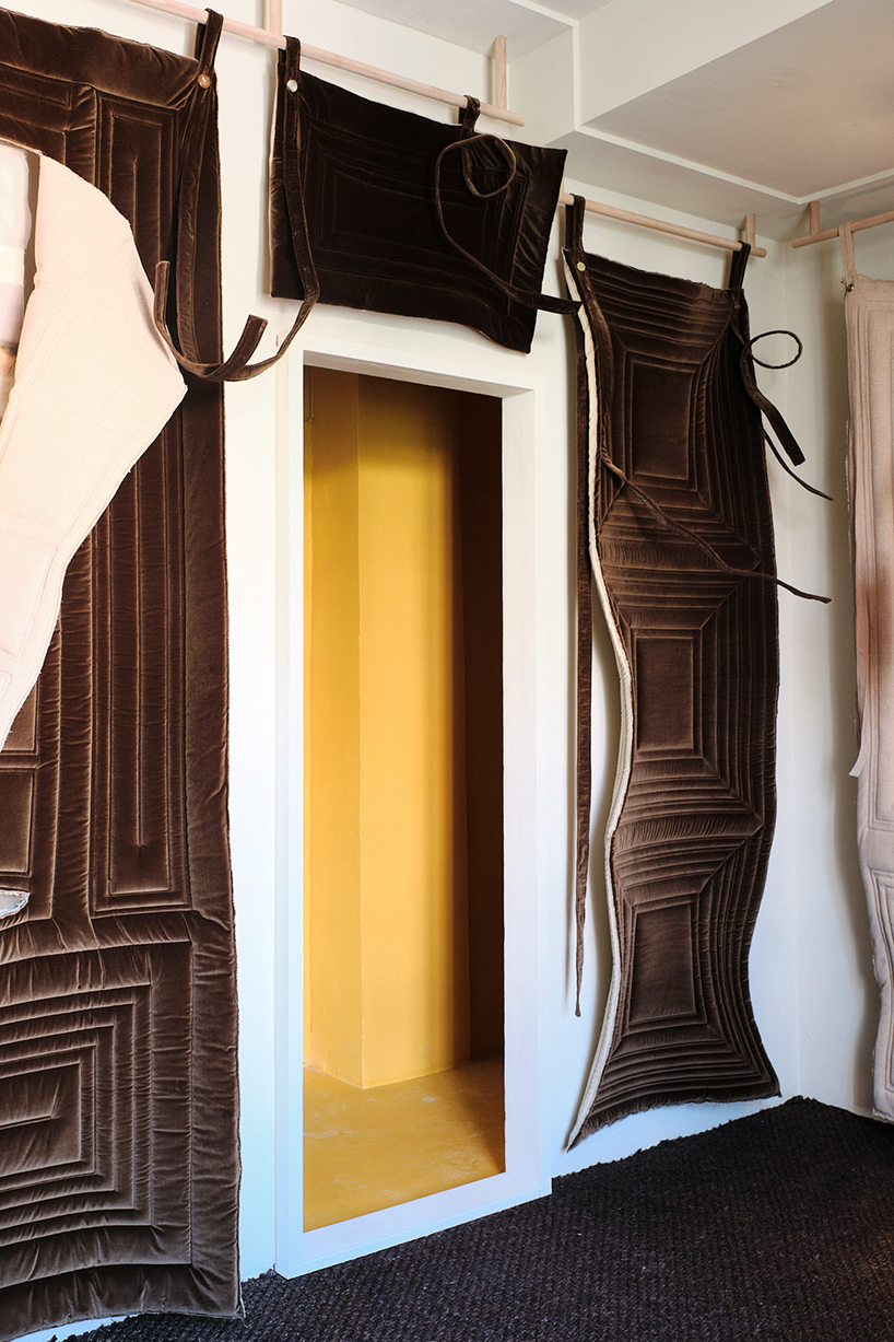 velvet windows & alcoves capture breeze in lisa bravi & romain joly's reading room in france