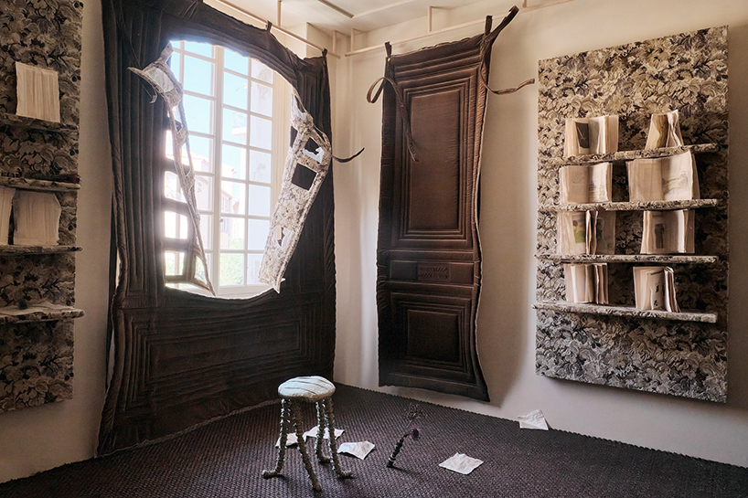 velvet windows & alcoves capture breeze in lisa bravi & romain joly's reading room in france
