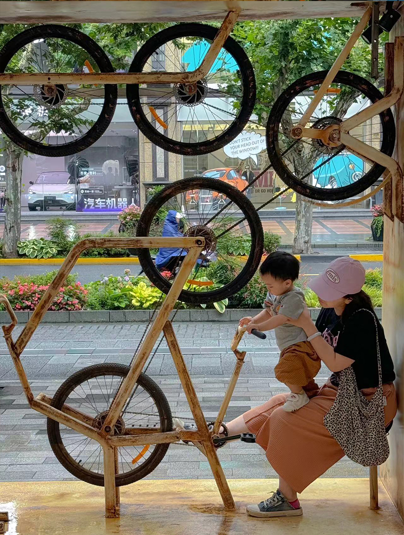MBRS transforms discarded bicycle components into interactive urban installation in china