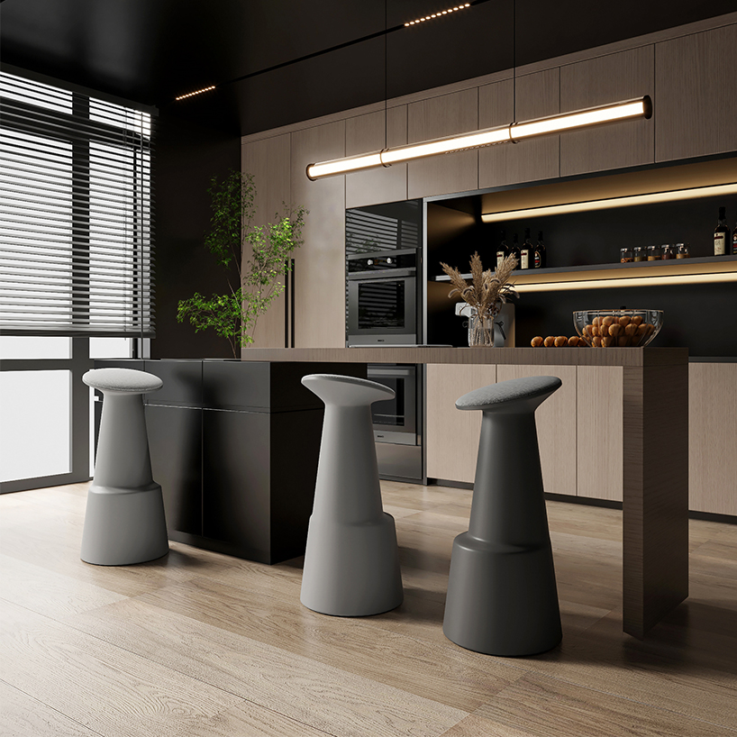 one-mold uno stool brings flexibility and color into any interior space