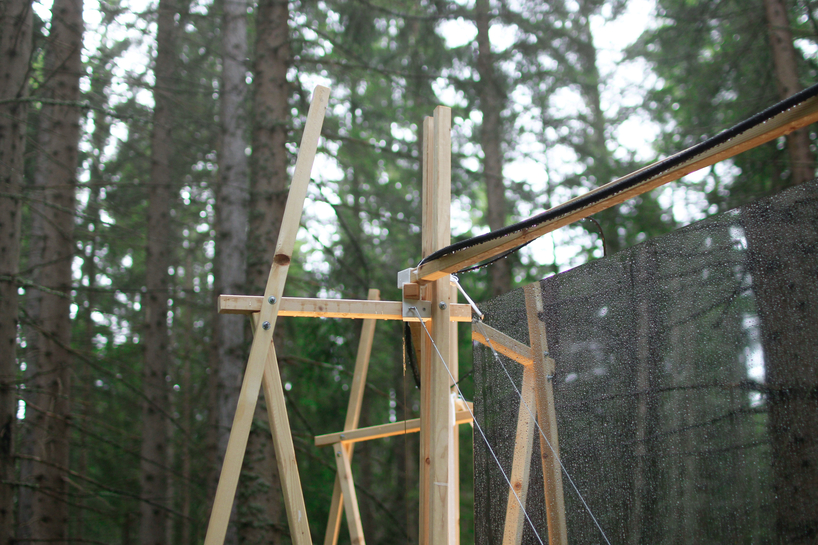 shapes of rain installation by stefano mori spatializes sounds of water in austrian forest