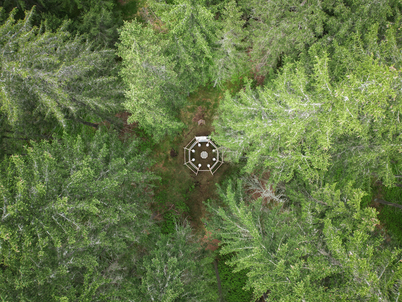 shapes of rain installation by stefano mori spatializes sounds of water in austrian forest