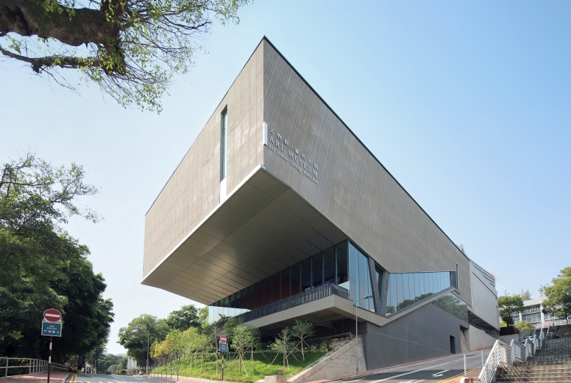cantilevered concrete mass by rocco design expands cuhk art museum in hong kong