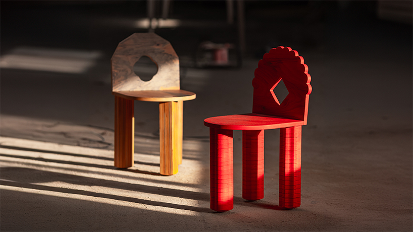 La escultural silla de madera de Shape & Shade reinventa el tradicional taburete shkam albanés