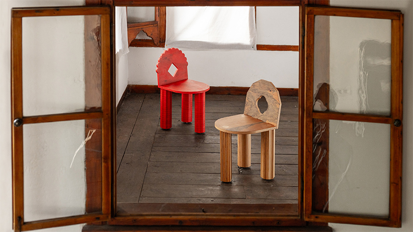 La escultural silla de madera de Shape & Shade reinventa el tradicional taburete shkam albanés