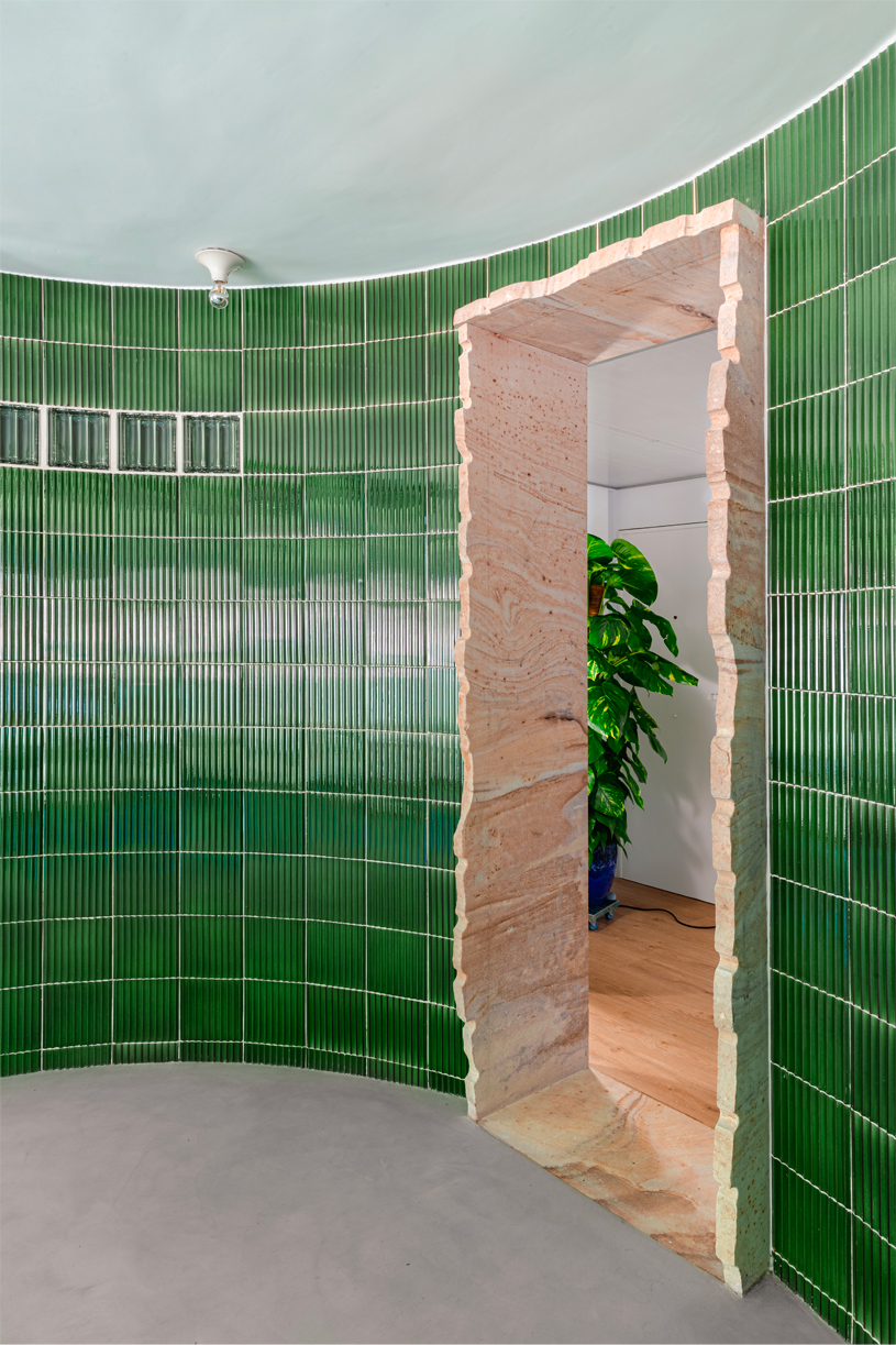 curved ceramic wall reforms 1966 apartment's conventional domestic layout in spain