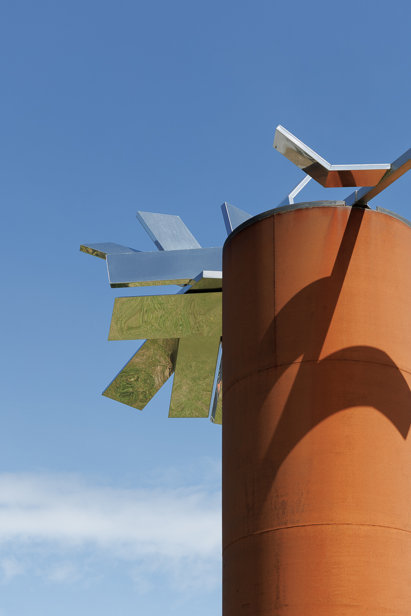 engraved soldiers’ names cover corten steel cylinder memorial in portugal - 4