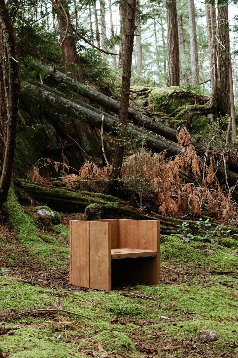 earth to people combines tree sap with salvaged wood in debut furniture collection