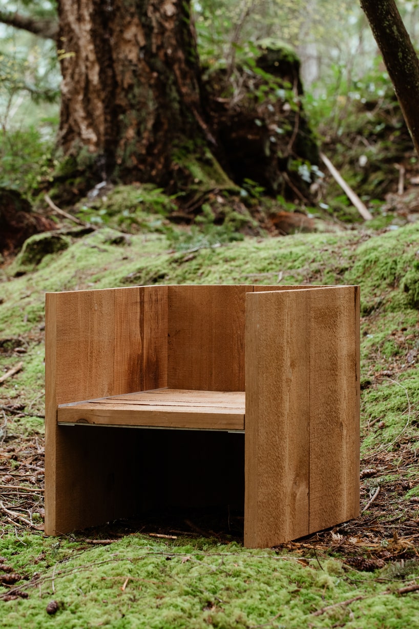 earth to people combines tree sap with salvaged wood in debut furniture collection