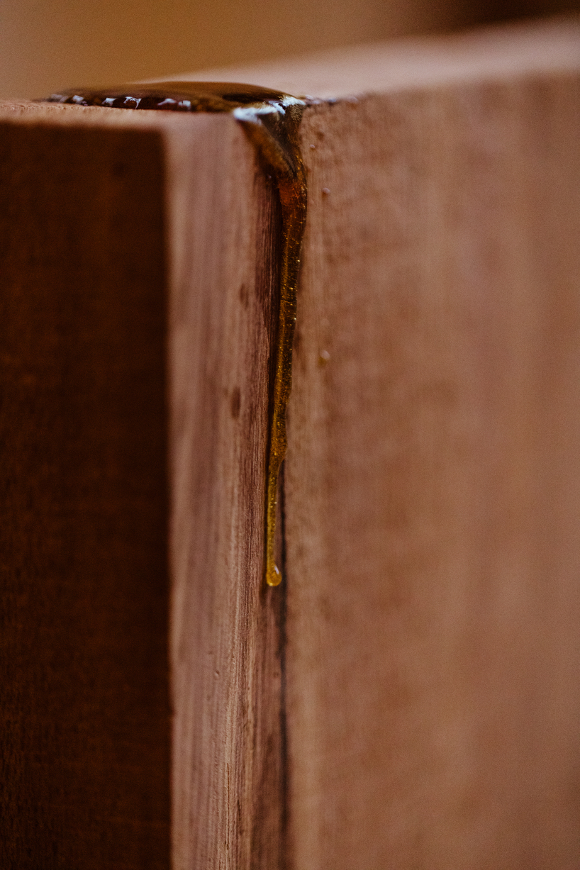earth to people combines tree sap with salvaged wood in debut furniture collection