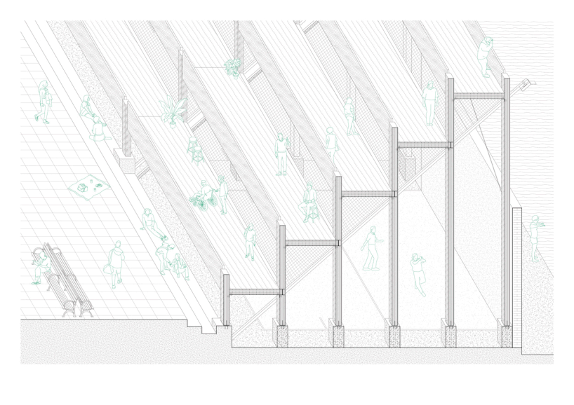 El plan de regeneración convierte los edificios decadentes del paseo marítimo de Manhattan en un patio de recreo cívico