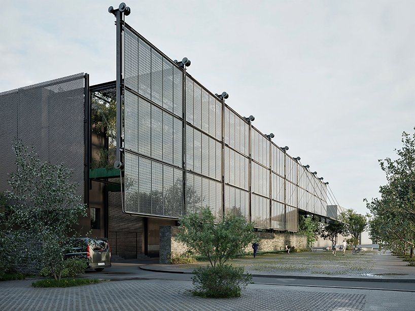 Muro exterior de doble capa con paneles solares y paredes verdes reinventa la subestación de energía de Shanghai