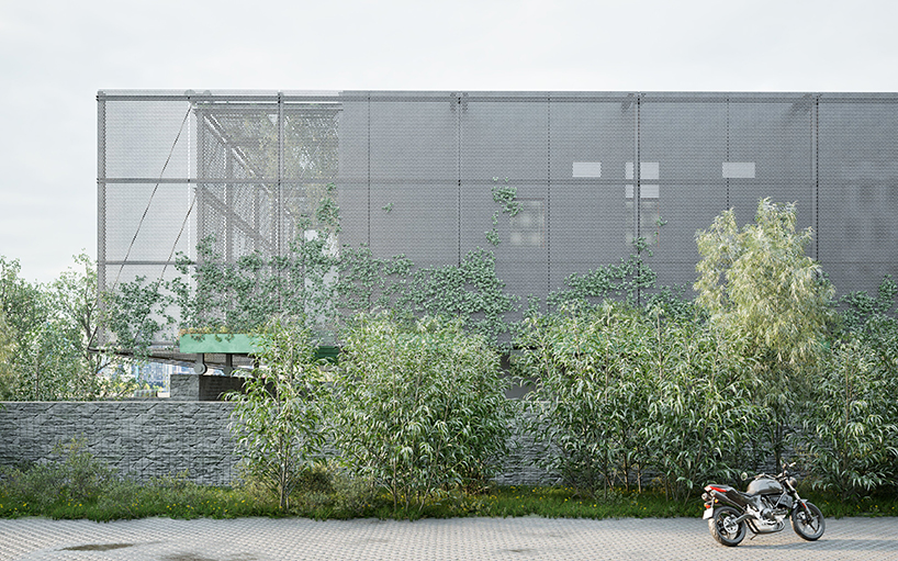 Muro exterior de doble capa con paneles solares y paredes verdes reinventa la subestación de energía de Shanghai