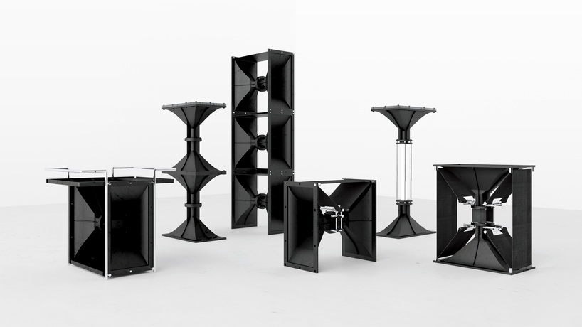 horn series by juyong shim turns discarded speaker components into sculptural furniture
