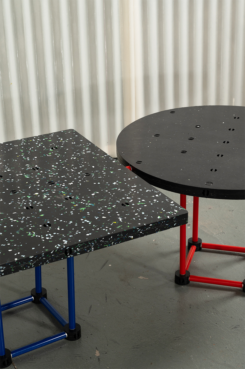 recycled plastic plates compose marcela coppari's cosmoplast modular furniture series