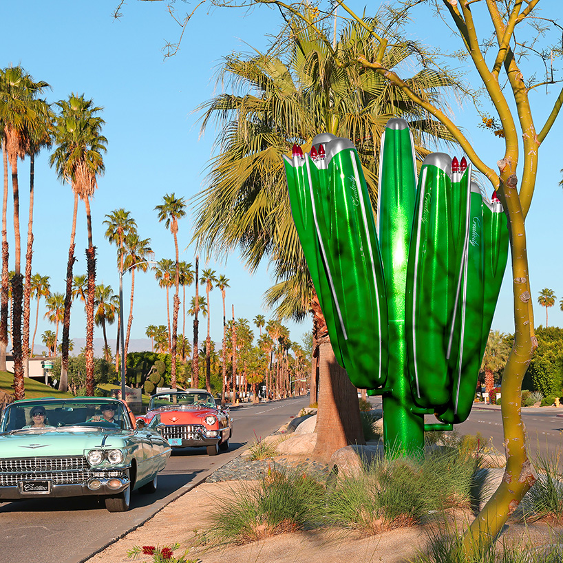 roger reutimann turns 1959 cadillac components into lighting cactus sculpture in california
