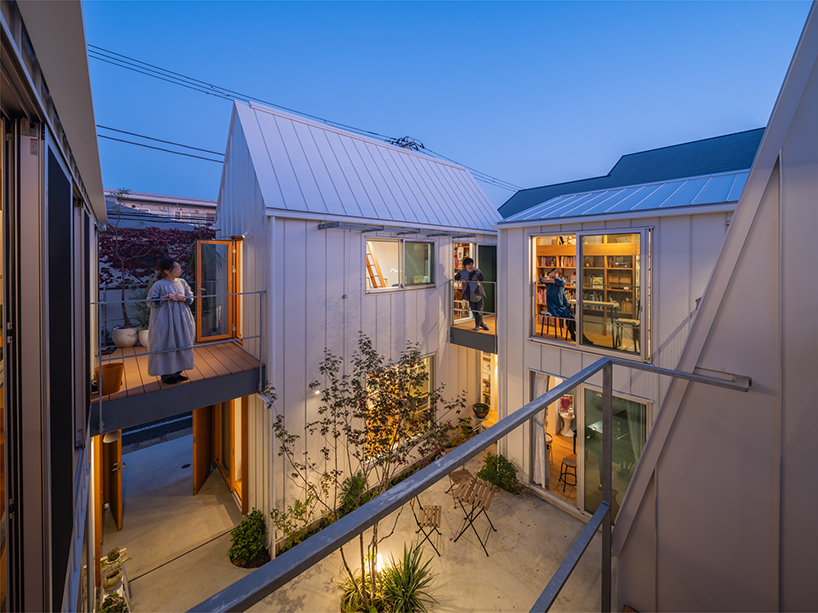 four interconnected volumes enclose courtyard family house in tokyo by takeshi hosaka