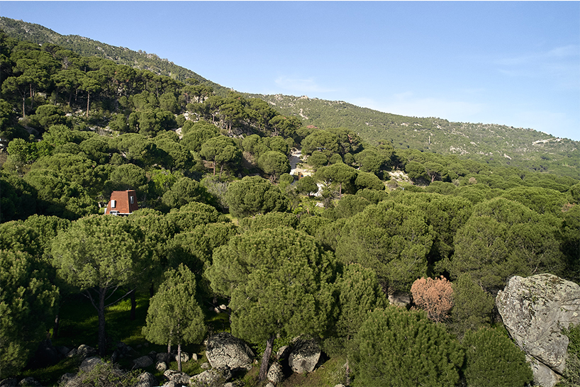 corten steel angular cabin emerges from pergamon forests in turkey