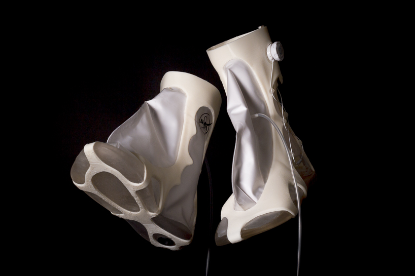 when the air filling is complete, the footwear becomes firm