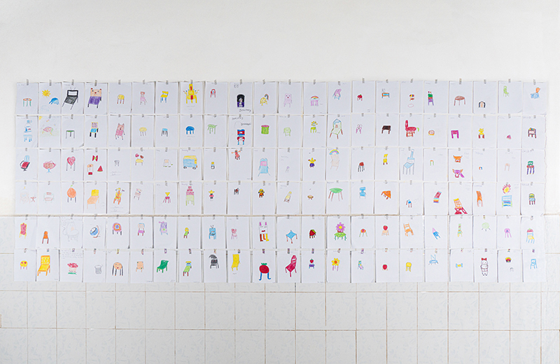 playful children&rsquo;s drawings become colorful handmade chairs in cambodia